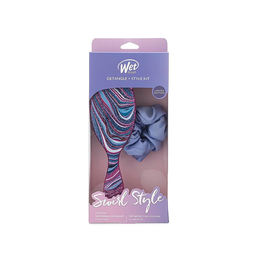 Wetbrush cepillo desenredante swirl style set todo tipo de cabello + hair scrunchie gratis - Kosmetica