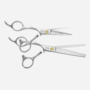 Set de Tijeras Profesionales Olivia Garden SilkCut Pro 5.0" + Entresacadora 6.0" 35 Dientes para Zurdos