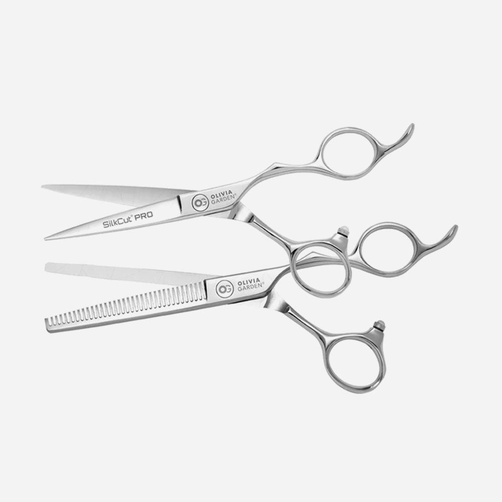 Set de Tijeras Profesionales Olivia Garden SilkCut Pro 5.75" + Entresacadora 6.0"
