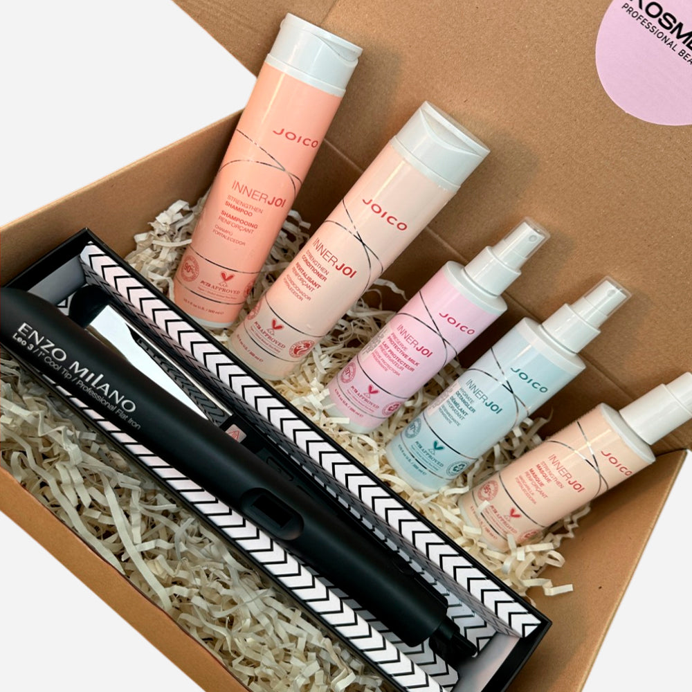 Box Joico Inner Joi Strengthen Reparación Vegana + Plancha Profesional de Regalo