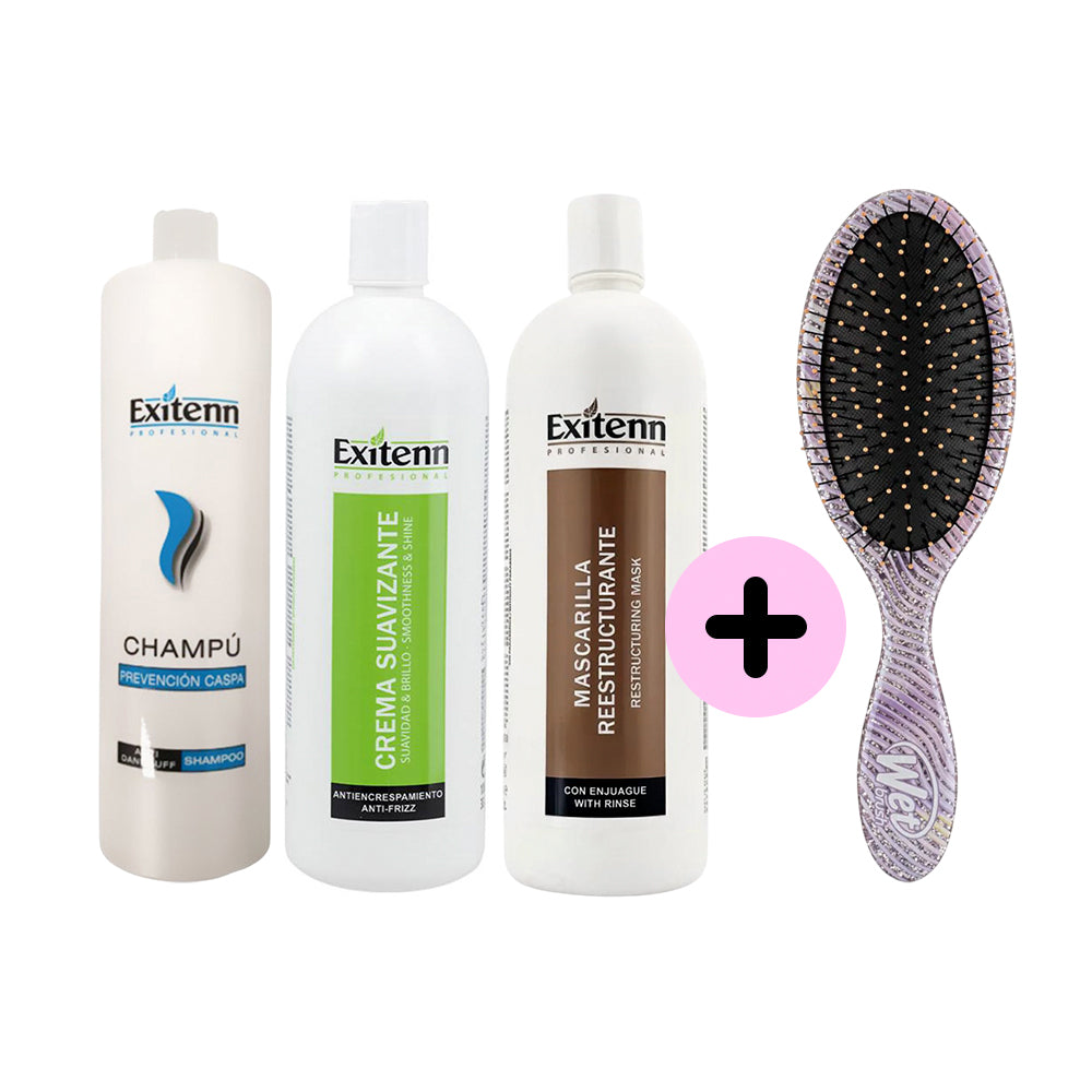 Pack Exitenn con tratamiento 1 Litro GRATIS 1 Cepillo Wet Brush