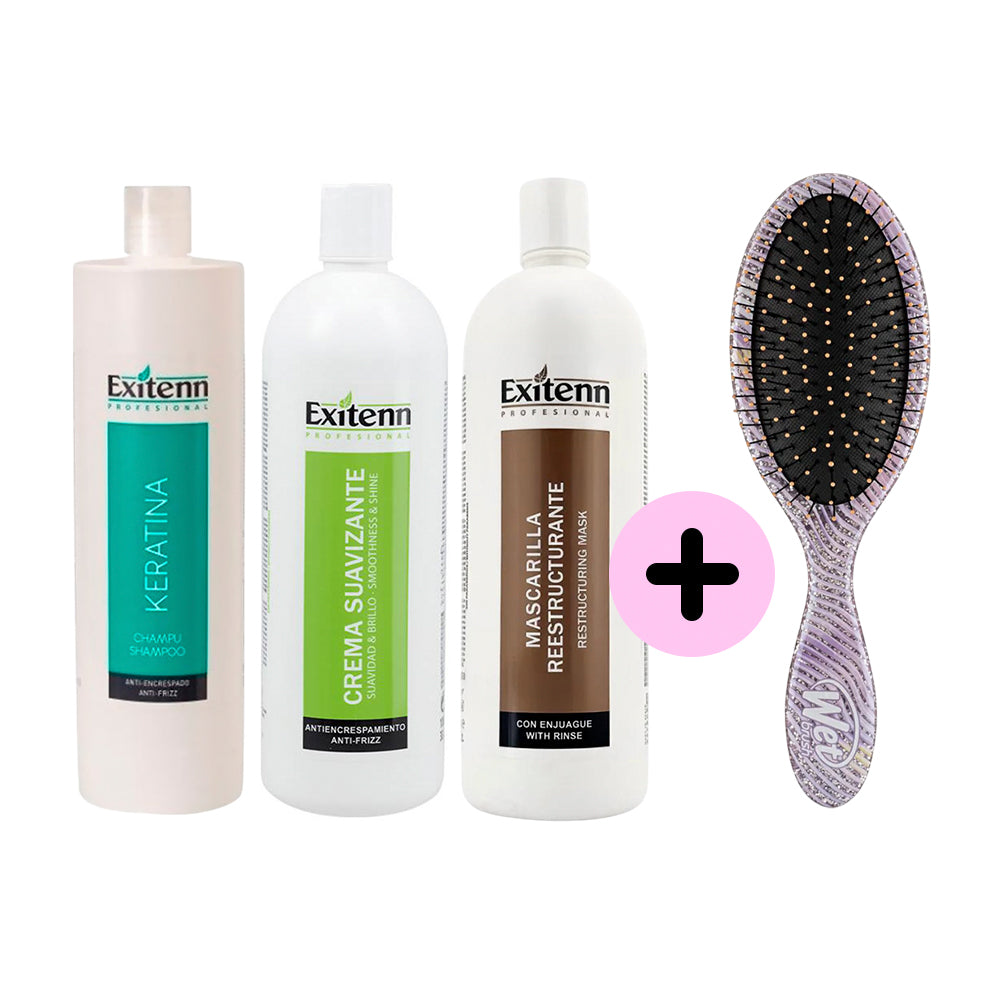 Pack Exitenn con tratamiento 1 Litro GRATIS 1 Cepillo Wet Brush
