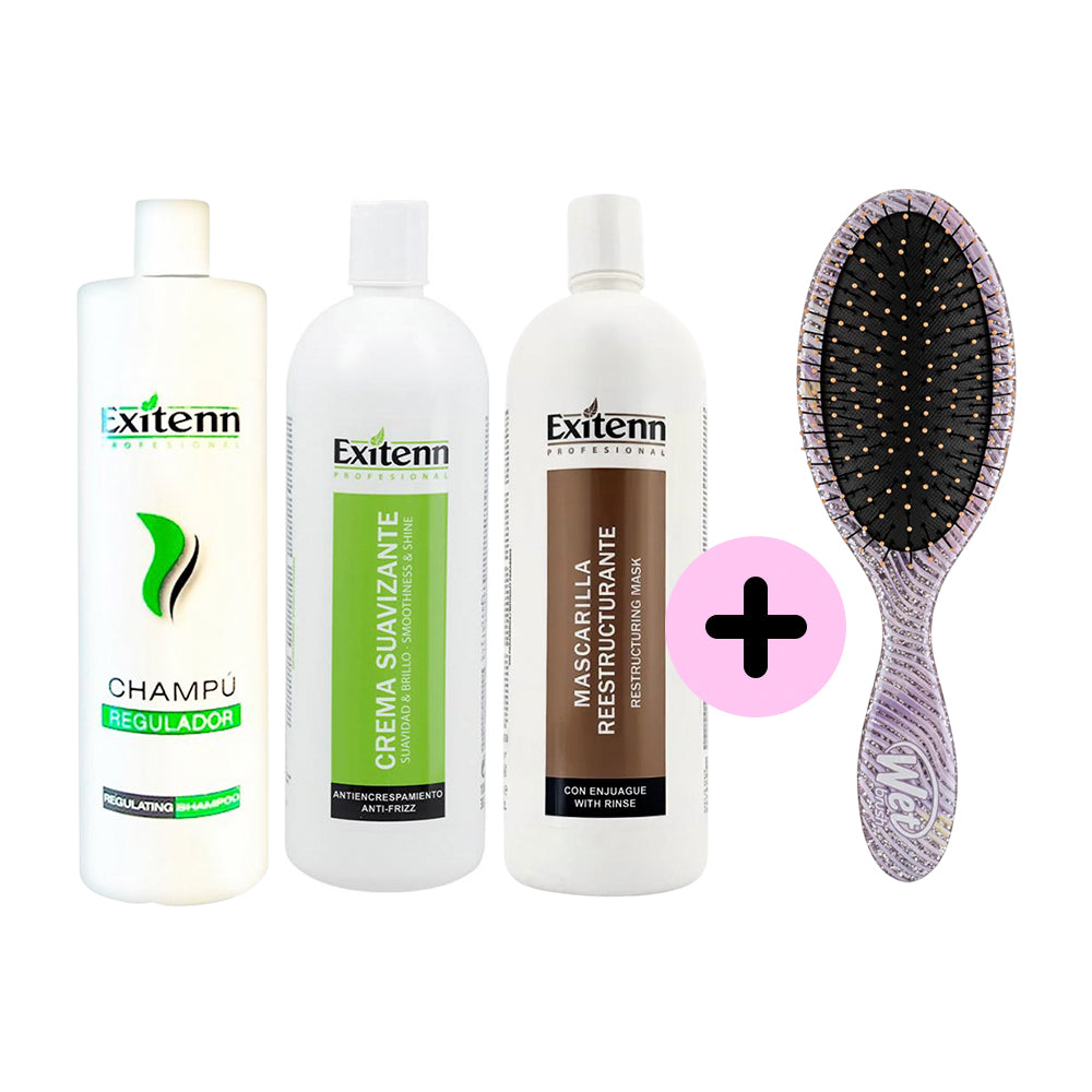Pack Exitenn con tratamiento 1 Litro GRATIS 1 Cepillo Wet Brush