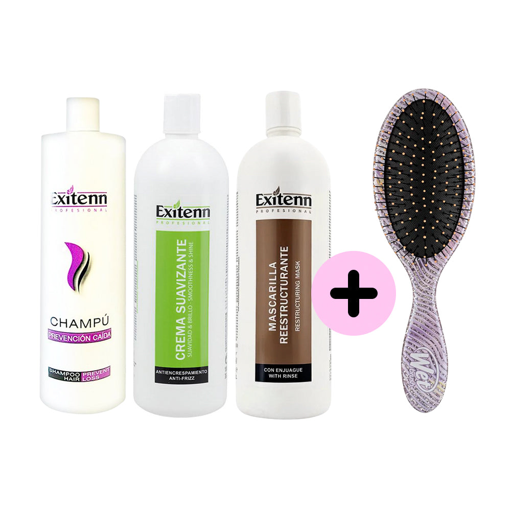 Pack Exitenn con tratamiento 1 Litro GRATIS 1 Cepillo Wet Brush