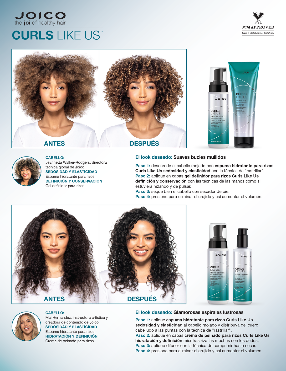 Crema para rizos Joico Curls Like Us Hydrate & Define 200 ml