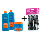Kerabrasil Pack Argan Shampoo + Condicionador 500ml + Tratamiento 500g Gratis 1 Wetbrush styling clips x4 pro